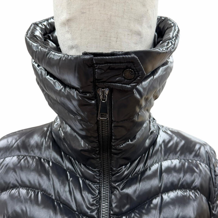 美品◇MONCLER モンクレール 2019年製 E20934591805 AULINE ダブルジップ ロゴワッペン ダウンジャケット ブラック 0 正規品 レディース