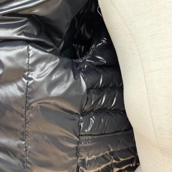 美品◇MONCLER モンクレール 2019年製 E20934591805 AULINE ダブルジップ ロゴワッペン ダウンジャケット ブラック 0 正規品 レディース