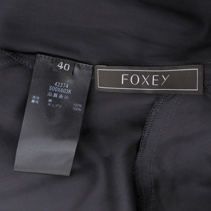 極美品▲FOXEY フォクシー 43374-S00X603K コットン100％ アイレットレース刺繡 ノースリーブ ワンピース 40 日本製 正規品 レディース