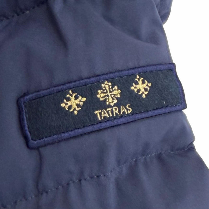 美品△TATRAS タトラス LTA17A4487 AGOGNA アゴーニャ ベルト付き ロゴワッペン ショールカラー ダウンコート ネイビー 02 正規品