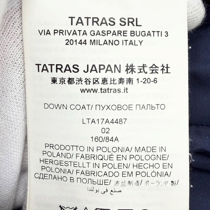 美品△TATRAS タトラス LTA17A4487 AGOGNA アゴーニャ ベルト付き ロゴワッペン ショールカラー ダウンコート ネイビー 02 正規品