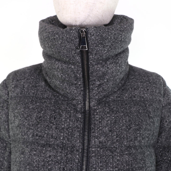 極美品☆MONCLER モンクレール 22-23AW H20931B00003 TORCON ウール カシミヤ ロゴワッペン付 ダウンコート グレー 3 正規品 レディース