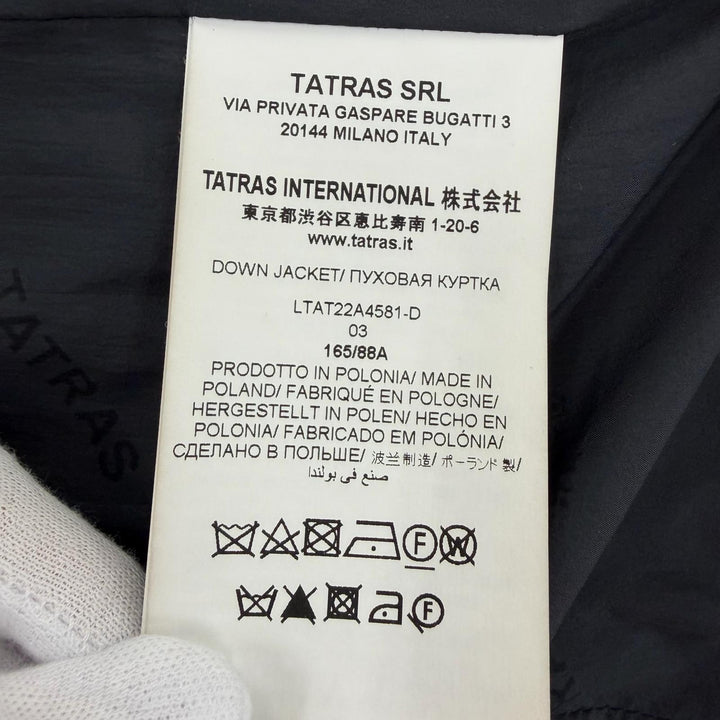 美品☆TATRAS タトラス LTAT22A4581-D Rライン CIMA チマ ウール シルク ファー・フード付 ダウンコート ダークネイビー 03 正規品