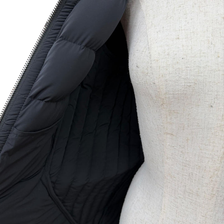 美品☆MACKAGE マッカージュ 11332660-3A FARREN レザー使い フード付 ZIP UP ダウンコート ブラック XS 正規品 レディース ガーメント付