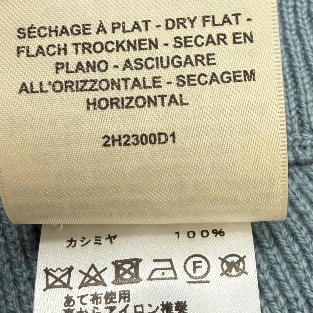 未使用品★HERMES エルメス 22AW 2H2300D1 カシミヤ100％ セリエ金具付き 台形 ニット スカート ブルー 38 英国製 正規品 レディース