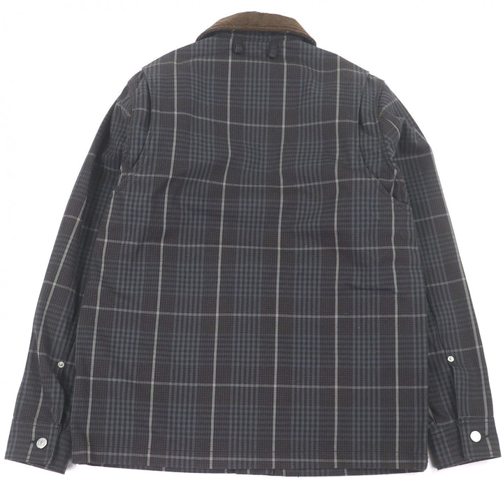 極美品□DIOR ディオール オム 23AW 343D485AY536 チェック 襟元コーデュロイ カバーオール ブルゾン グレー系 44 日本製 正規品 メンズ