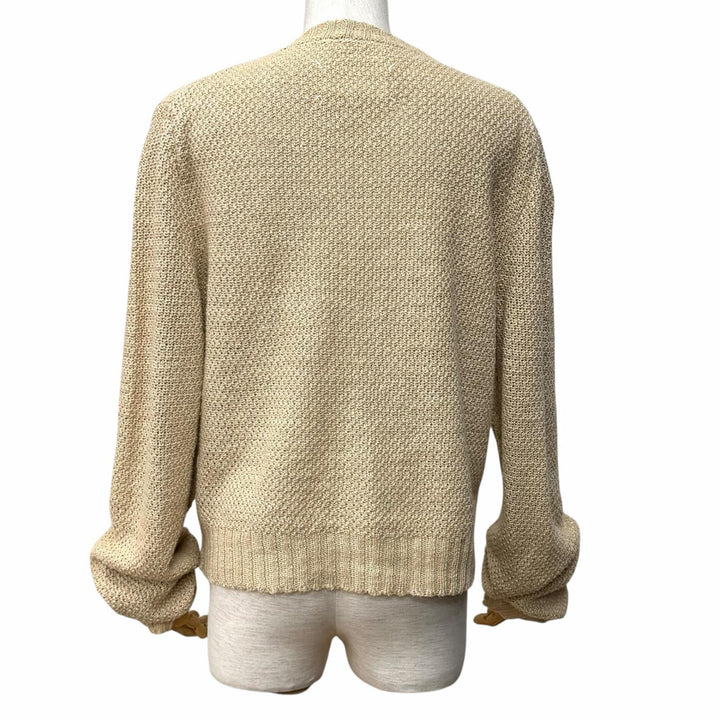 極美品★Maison Margiela 10 メゾンマルジェラ10 23SS S51HP0004 ヘンプ100％ クルーネック 長袖 カーディガン ベージュ S 正規品