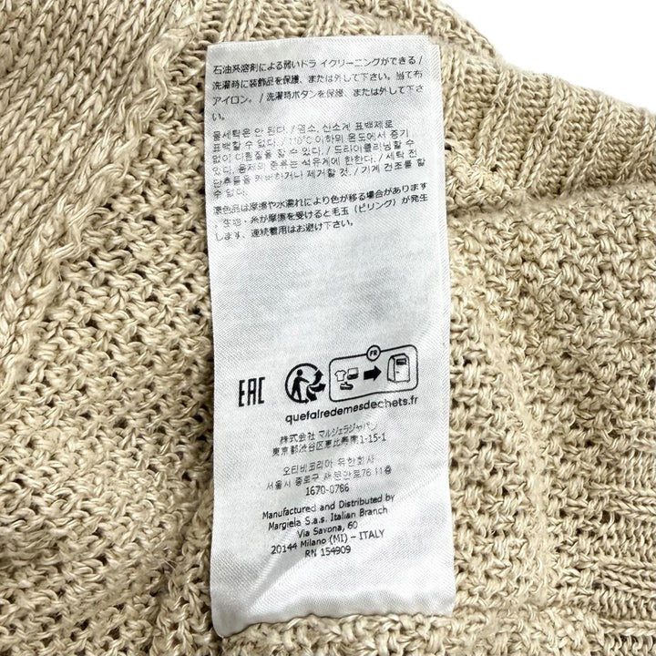 極美品★Maison Margiela 10 メゾンマルジェラ10 23SS S51HP0004 ヘンプ100％ クルーネック 長袖 カーディガン ベージュ S 正規品
