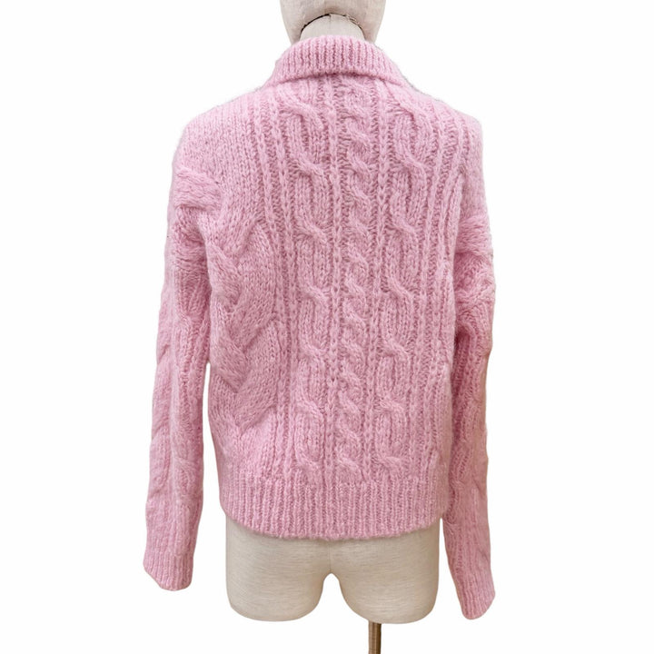 極美品◇CELINE セリーヌ 25AW 2ADMI884Z 24BY トリオンフデザイン アランモヘア ウール ニット XS イタリア製 正規品 レディース
