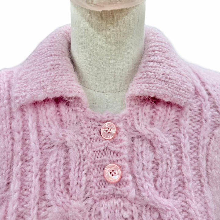 極美品◇CELINE セリーヌ 25AW 2ADMI884Z 24BY トリオンフデザイン アランモヘア ウール ニット XS イタリア製 正規品 レディース
