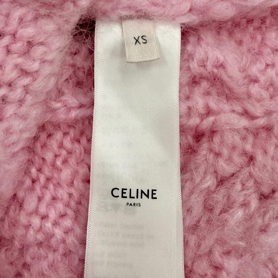 極美品◇CELINE セリーヌ 25AW 2ADMI884Z 24BY トリオンフデザイン アランモヘア ウール ニット XS イタリア製 正規品 レディース