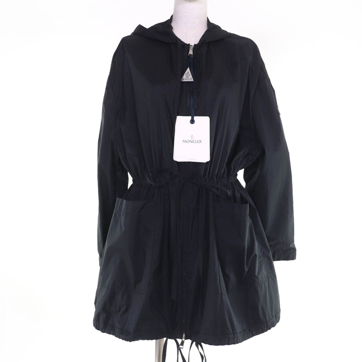 未使用品☆MONCLER モンクレール 23SS SUIR レザーロゴパッチ・フード付 ナイロンジャケット ダークネイビー 1 正規品 レディース