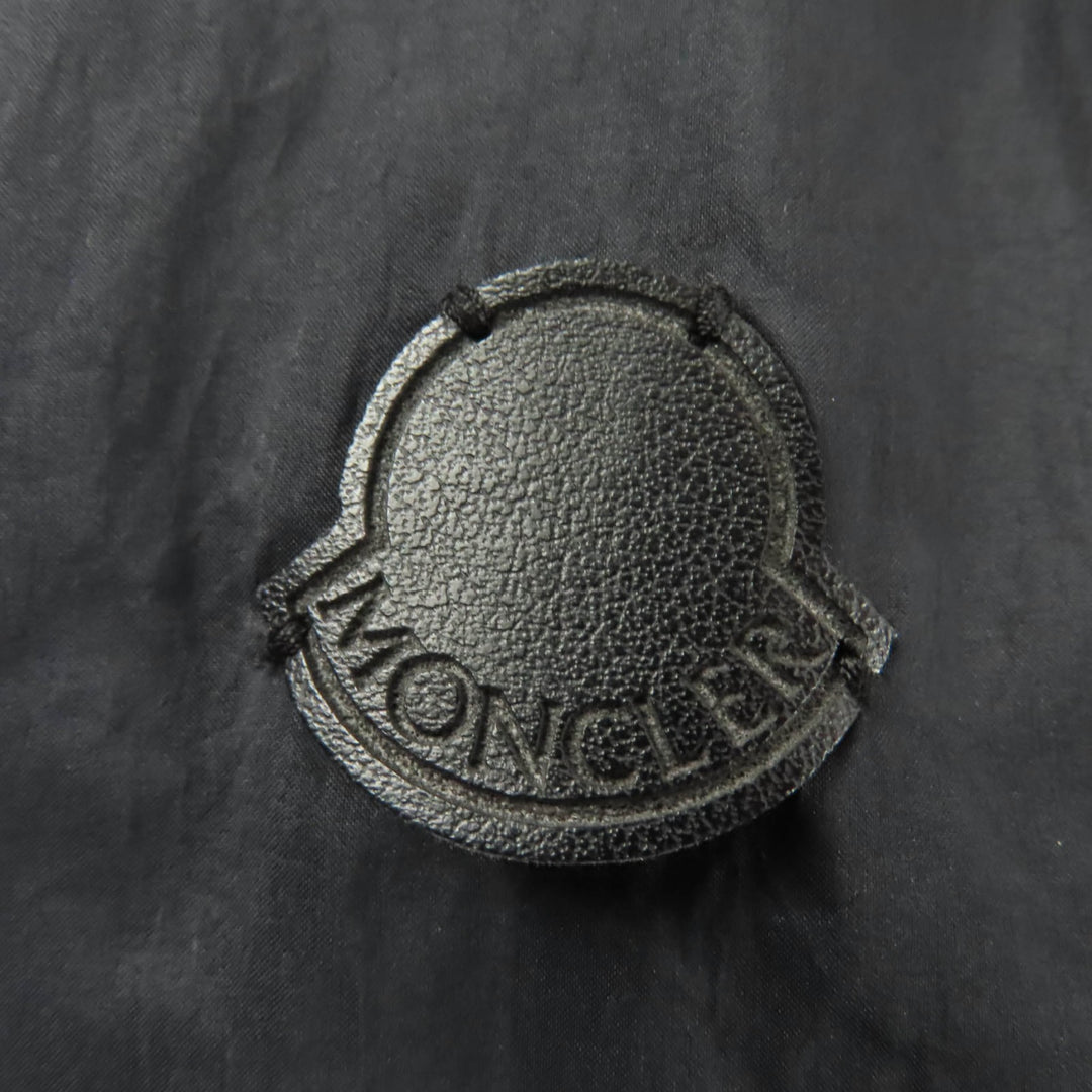 未使用品☆MONCLER モンクレール 23SS SUIR レザーロゴパッチ・フード付 ナイロンジャケット ダークネイビー 1 正規品 レディース