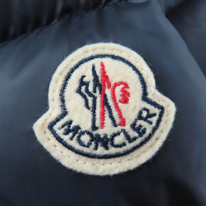 極美品☆MONCLER モンクレール HERMINE エルミンヌ ロゴワッペン・フード付 ダウンコート ネイビー 00 正規品 レディース