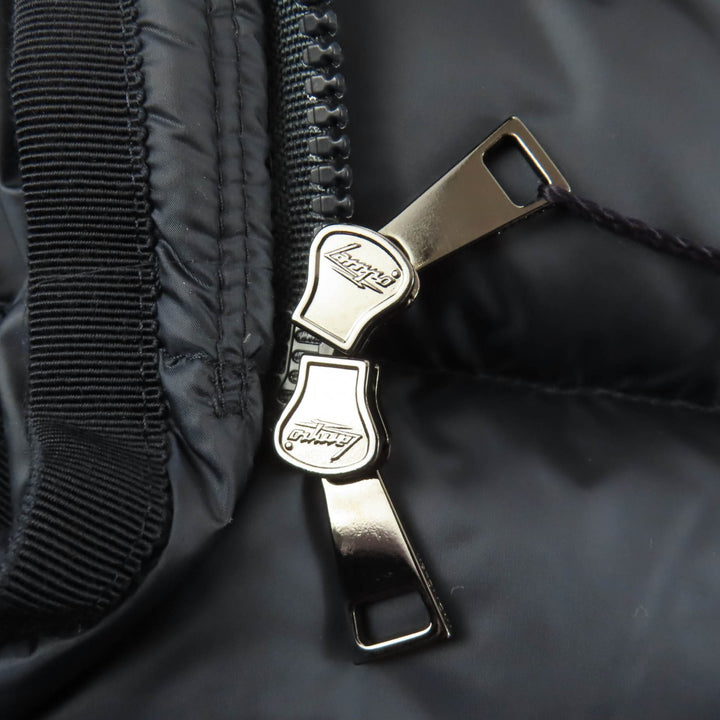 極美品☆MONCLER モンクレール HERMINE エルミンヌ ロゴワッペン・フード付 ダウンコート ネイビー 00 正規品 レディース