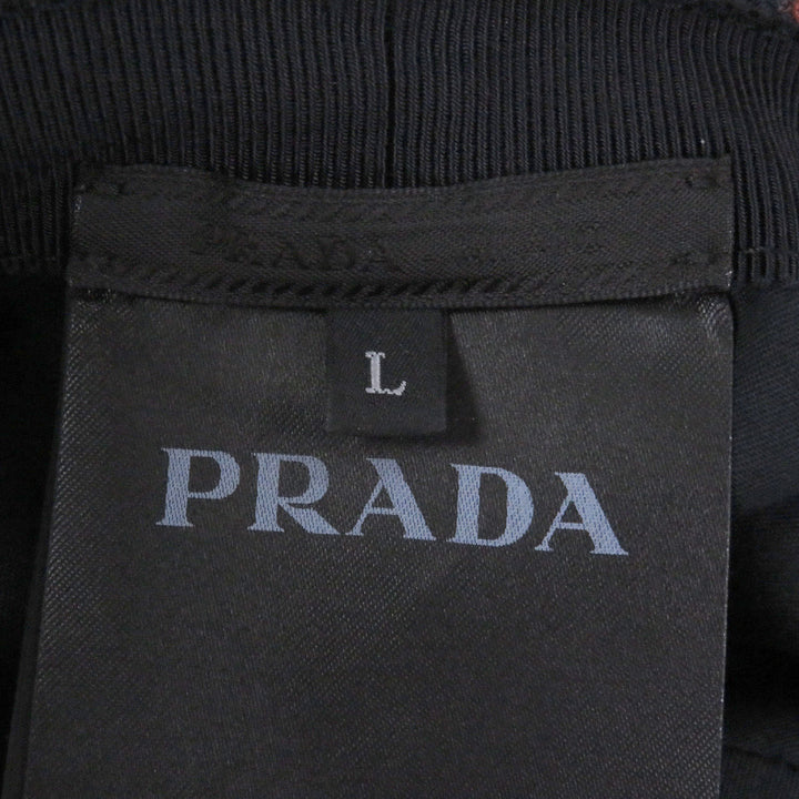 極美品□PRADA プラダ 2HC282 トライアングルポーチ ストライプ柄 ドリルハット バケットハット ブラウン系 L イタリア製 正規品 メンズ