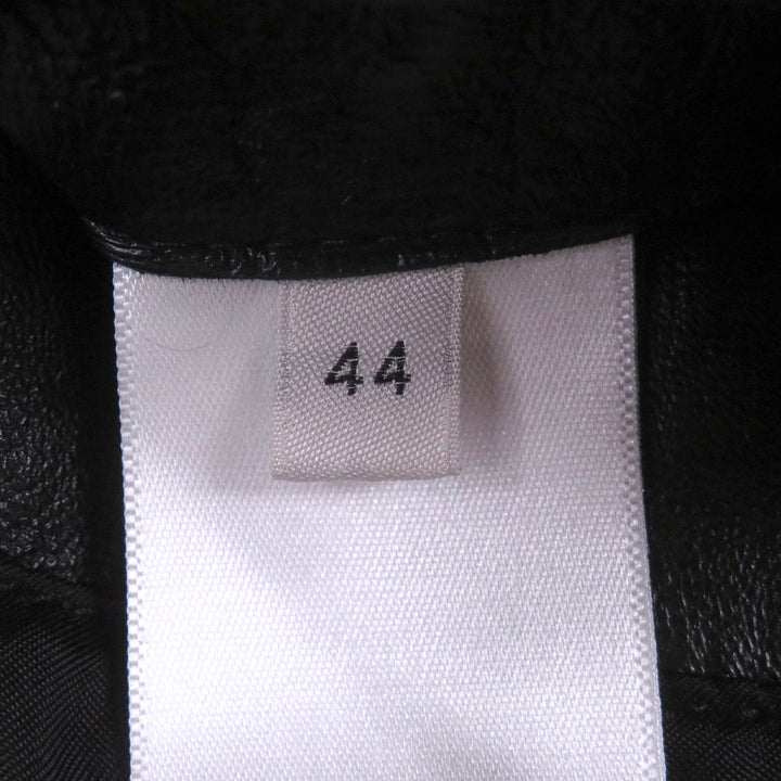 極美品□CELINE セリーヌ 2EH95619V 中綿入り スタンドカラー ラムレザー シングルライダースジャケット ブラック 44 イタリア製 正規品