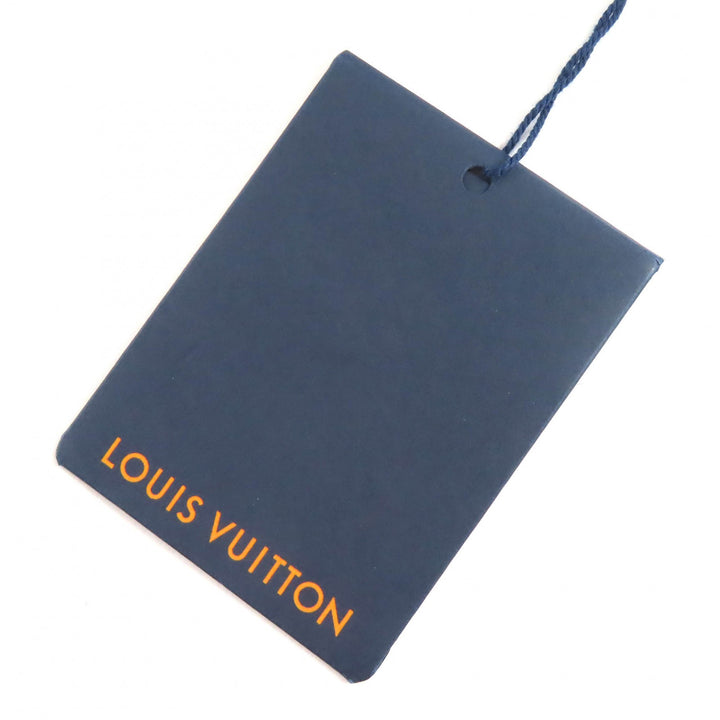 極美品△LOUIS VUITTON ルイヴィトン 22AW ウール モノグラムレザータグ 変形 リブニット ドレス ワンピース チャコールグレー XS 正規品