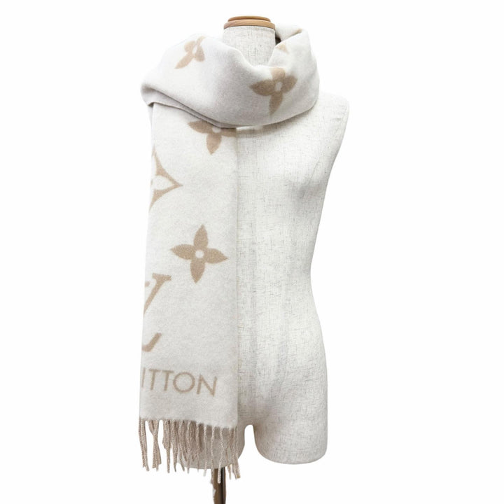 極美品△LOUIS VUITTON ルイヴィトン 2025年製 M78123 マフラー レイキャビック カシミヤ100％ モノグラム ジャイアント パターン 正規品