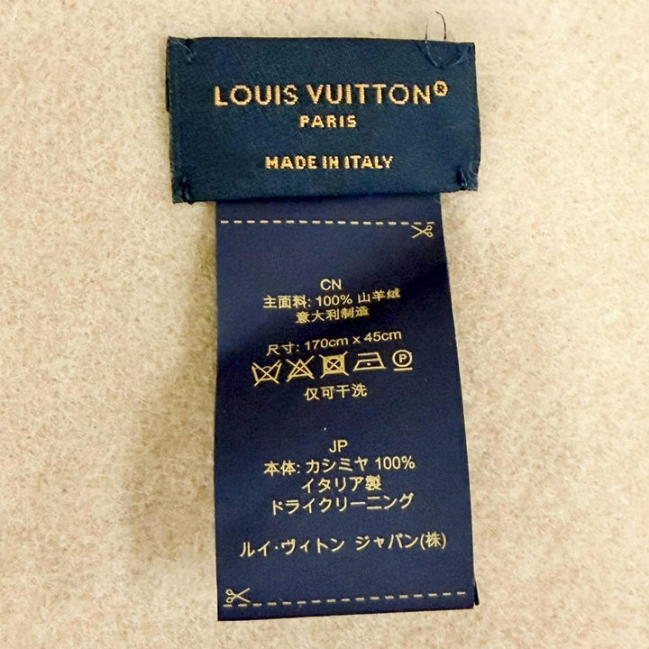 極美品△LOUIS VUITTON ルイヴィトン 2025年製 M78123 マフラー レイキャビック カシミヤ100％ モノグラム ジャイアント パターン 正規品