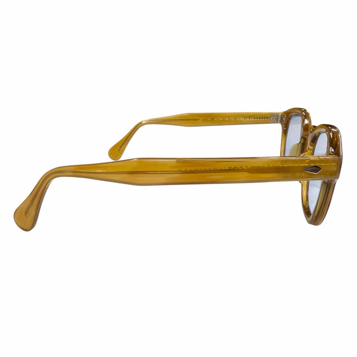 極美品▼MOSCOT モスコット LEMTOSH レムトッシュ ウェリントン アイウェア サングラス クリアブラウン シルバー 46□24-145 メンズ