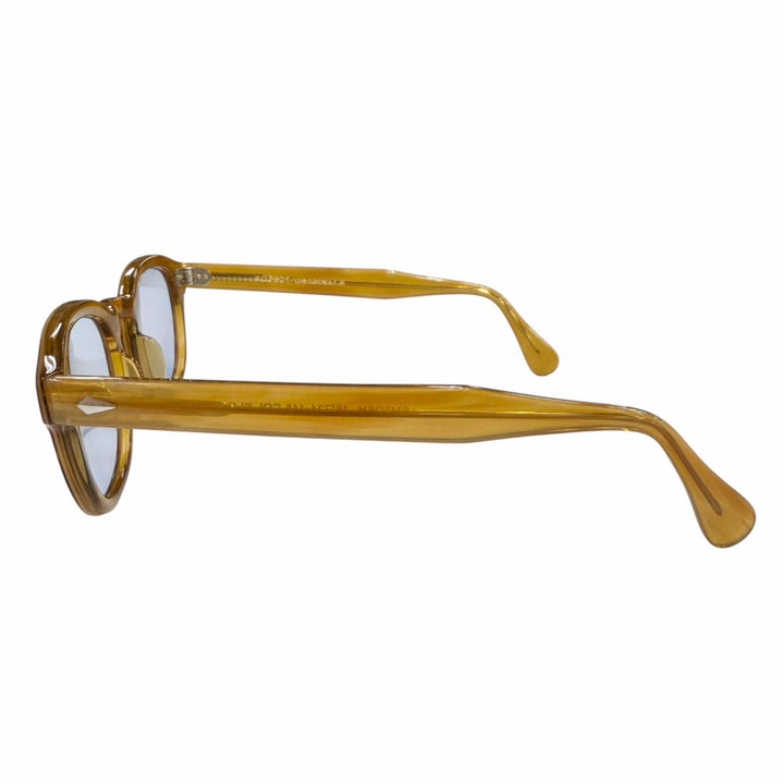 極美品▼MOSCOT モスコット LEMTOSH レムトッシュ ウェリントン アイウェア サングラス クリアブラウン シルバー 46□24-145 メンズ