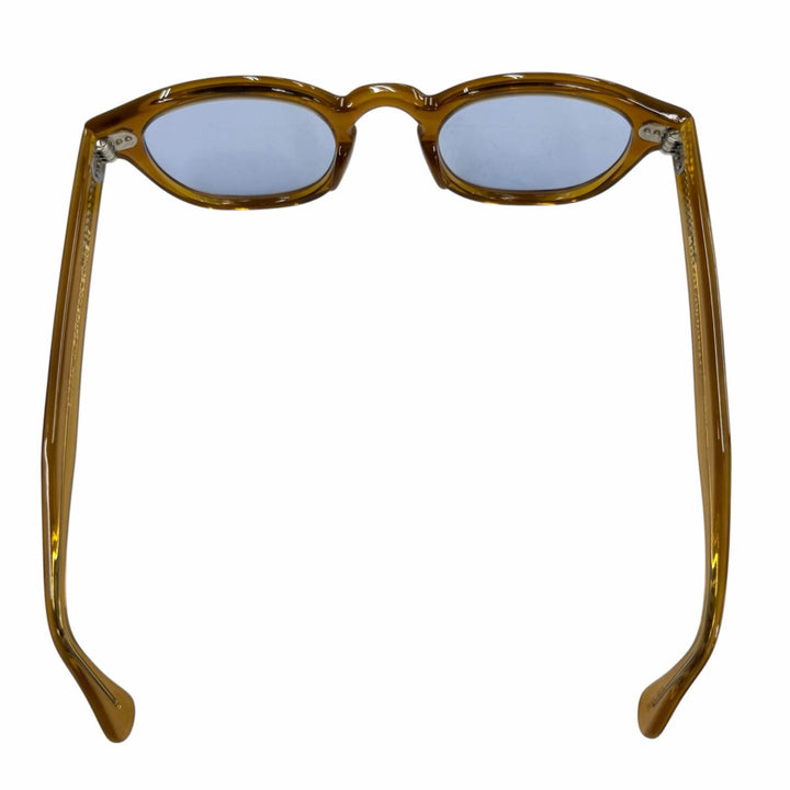 極美品▼MOSCOT モスコット LEMTOSH レムトッシュ ウェリントン アイウェア サングラス クリアブラウン シルバー 46□24-145 メンズ
