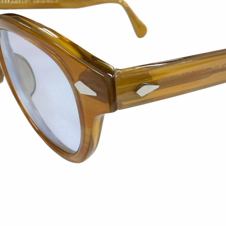 極美品▼MOSCOT モスコット LEMTOSH レムトッシュ ウェリントン アイウェア サングラス クリアブラウン シルバー 46□24-145 メンズ