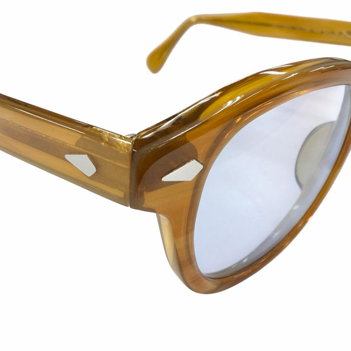 極美品▼MOSCOT モスコット LEMTOSH レムトッシュ ウェリントン アイウェア サングラス クリアブラウン シルバー 46□24-145 メンズ