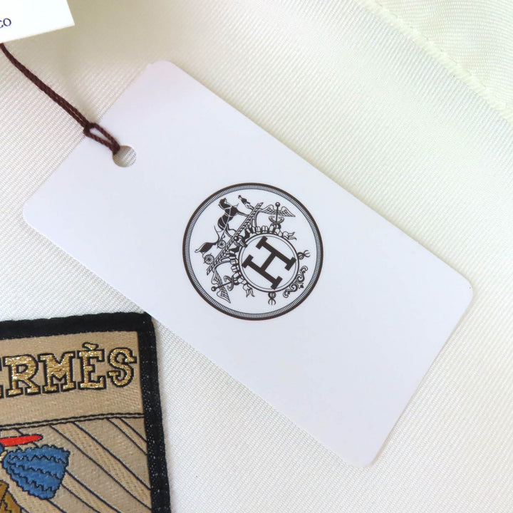 未使用品△HERMES エルメス サントノーレ カシミヤ100％ シルバー金具 セリエボタン ベレー帽 帽子 ベージュ 57 伊製 正規品 箱・袋付き