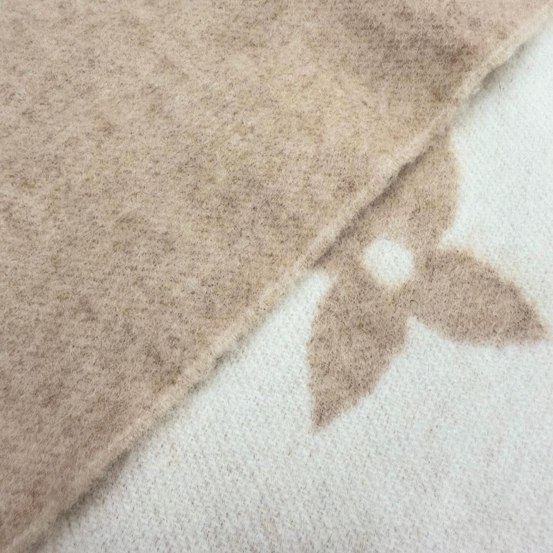 美品△LOUIS VUITTON ルイヴィトン M74354 エシャルプ コールド レイキャビック カシミヤ ミンクファー マフラー ベージュ 正規品 箱付き