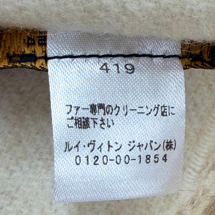 美品△LOUIS VUITTON ルイヴィトン M74354 エシャルプ コールド レイキャビック カシミヤ ミンクファー マフラー ベージュ 正規品 箱付き