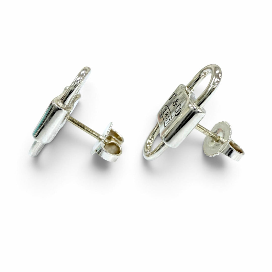 美品☆TIFFANY&amp;Co. ティファニー ティファニー 1837 スモールダブルロック ピアス AG925 シルバー 重量3.9g レディース 箱・保存袋付き
