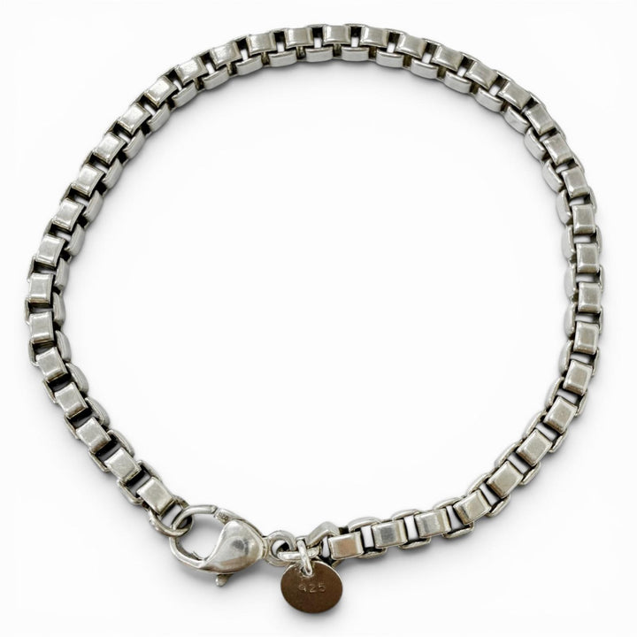 美品□TIFFANY&amp;Co. ティファニー ベネチアン SV925 チェーン ブレスレット アクセサリー シルバー 総重量15.4g メンズ レディース