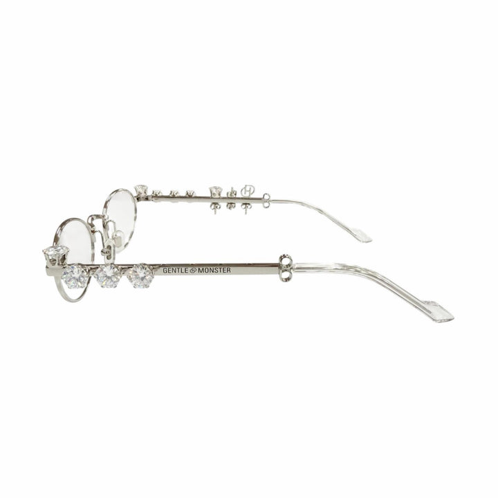 美品▼GENTLE MONSTER DHEYGERE ジェントルモンスター ディヘラ PIERCED ビリーアイリッシュ着用モデル メガネ 眼鏡 アイウェア シルバー