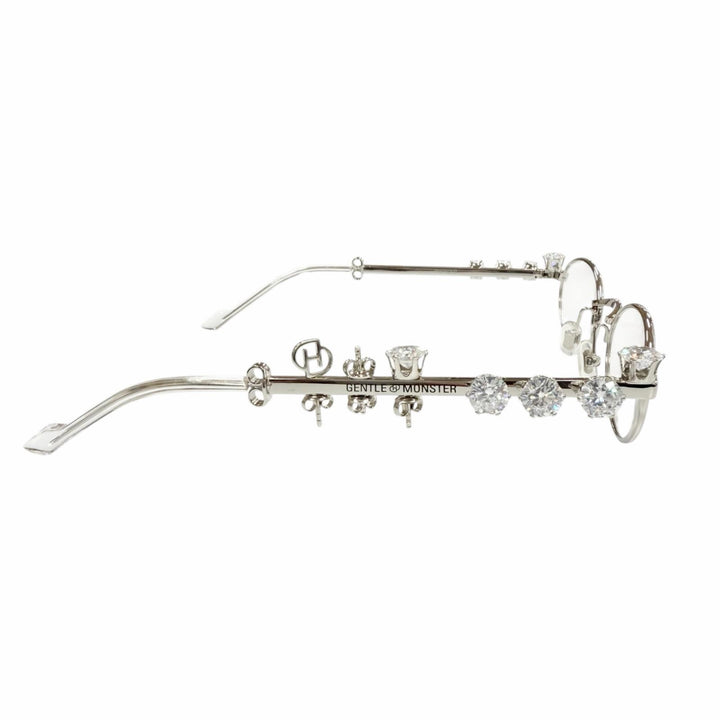 美品▼GENTLE MONSTER DHEYGERE ジェントルモンスター ディヘラ PIERCED ビリーアイリッシュ着用モデル メガネ 眼鏡 アイウェア シルバー