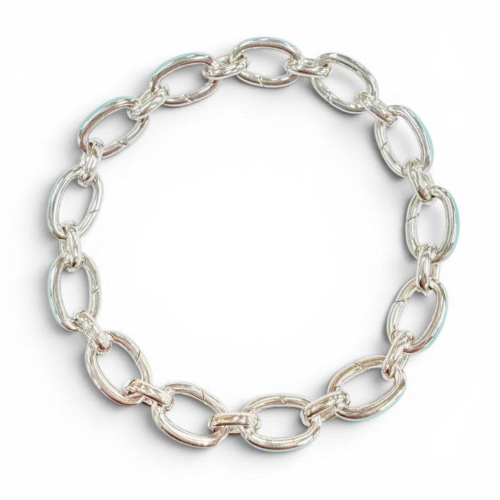 極美品◇TIFFANY&amp;Co. ティファニー クラスピングリンク 925 全長約18cm ブレスレット シルバー ブルー 伊製 重量23.7g レディース メンズ