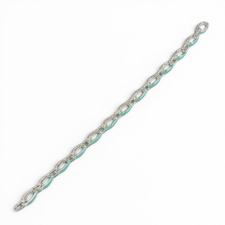 極美品◇TIFFANY&amp;Co. ティファニー クラスピングリンク 925 全長約18cm ブレスレット シルバー ブルー 伊製 重量23.7g レディース メンズ