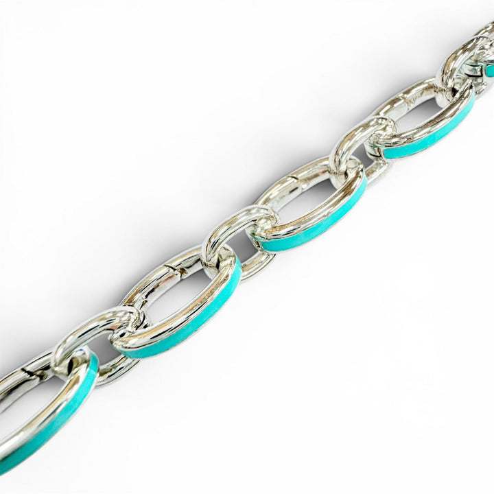極美品◇TIFFANY&amp;Co. ティファニー クラスピングリンク 925 全長約18cm ブレスレット シルバー ブルー 伊製 重量23.7g レディース メンズ