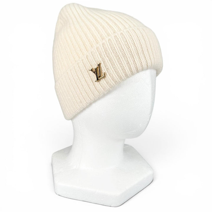 美品▲LOUIS VUITTON ルイヴィトン 2023年製 M77882 ビーニー・LV スパーク カシミヤ100% ニットキャップ ホワイト 伊製 正規品 レディース