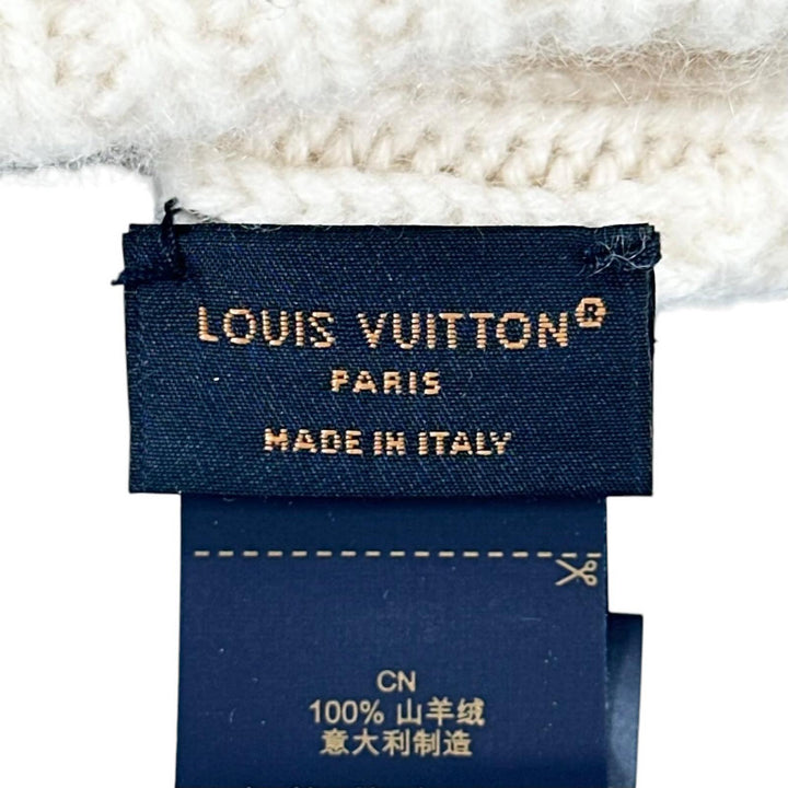 美品▲LOUIS VUITTON ルイヴィトン 2023年製 M77882 ビーニー・LV スパーク カシミヤ100% ニットキャップ ホワイト 伊製 正規品 レディース