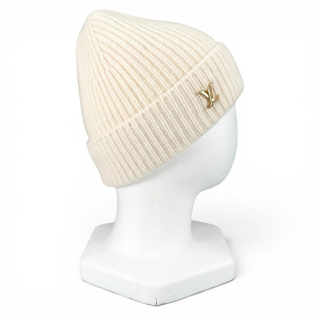 美品▲LOUIS VUITTON ルイヴィトン 2023年製 M77882 ビーニー・LV スパーク カシミヤ100% ニットキャップ ホワイト 伊製 正規品 レディース