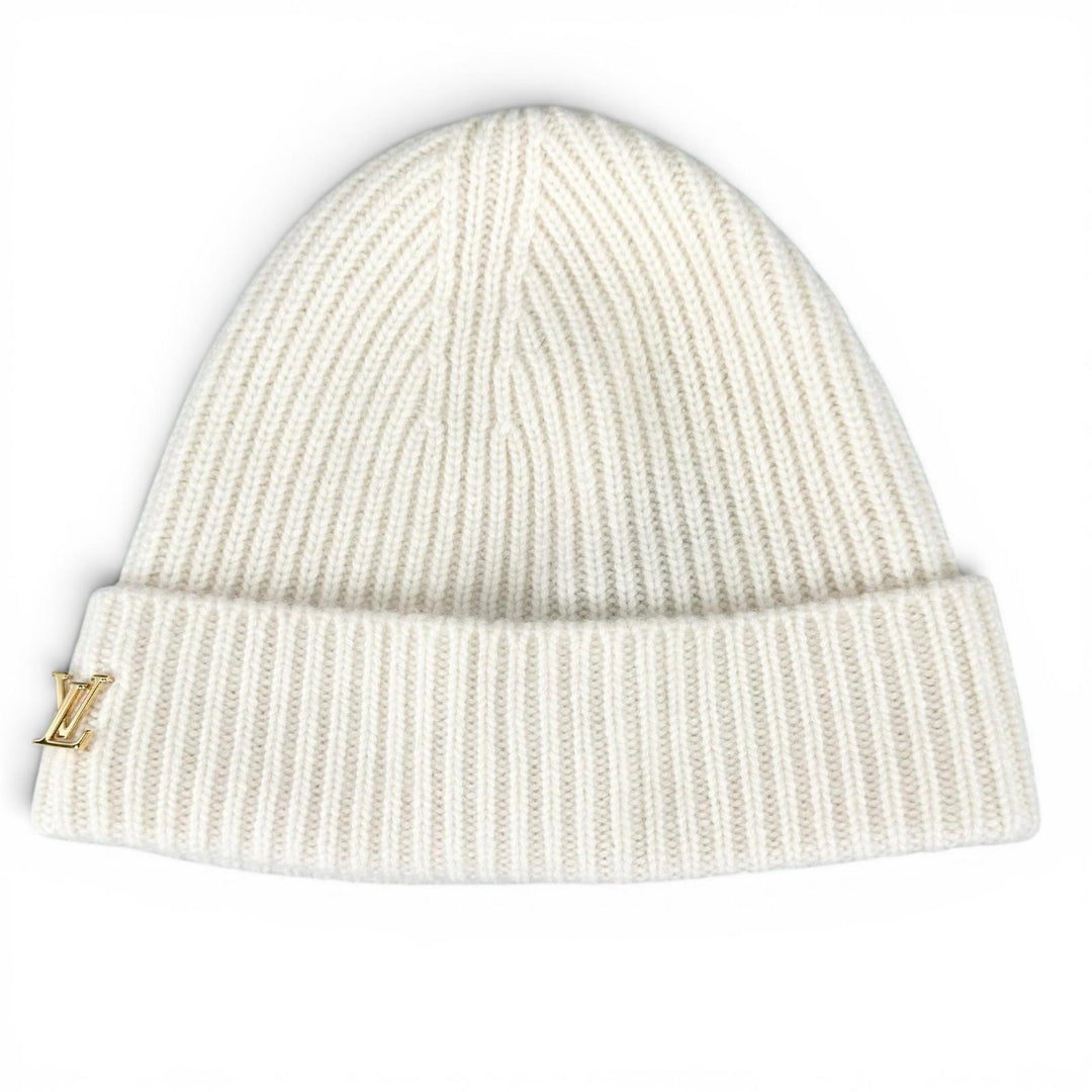 美品▲LOUIS VUITTON ルイヴィトン 2023年製 M77882 ビーニー・LV スパーク カシミヤ100% ニットキャップ ホワイト 伊製 正規品 レディース