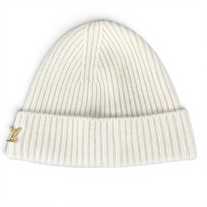 美品▲LOUIS VUITTON ルイヴィトン 2023年製 M77882 ビーニー・LV スパーク カシミヤ100% ニットキャップ ホワイト 伊製 正規品 レディース
