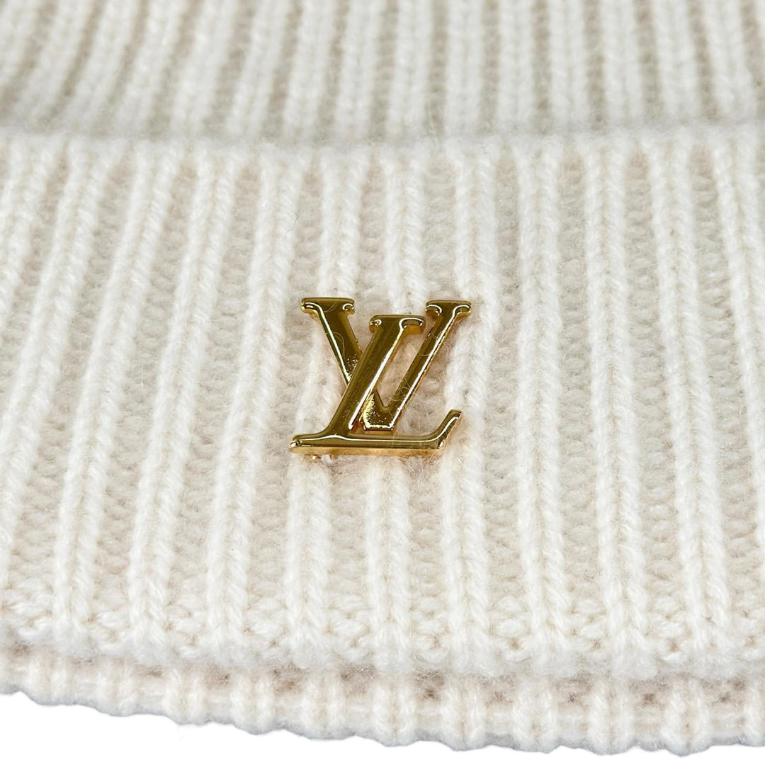 美品▲LOUIS VUITTON ルイヴィトン 2023年製 M77882 ビーニー・LV スパーク カシミヤ100% ニットキャップ ホワイト 伊製 正規品 レディース