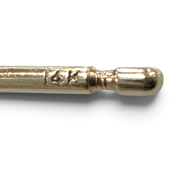 極美品▼CHROME HEARTS クロムハーツ No2 CH PLS CHプラス スタッド 925 ポスト14K ピアス シルバー 重量0.8g メンズ 箱・保存袋付き