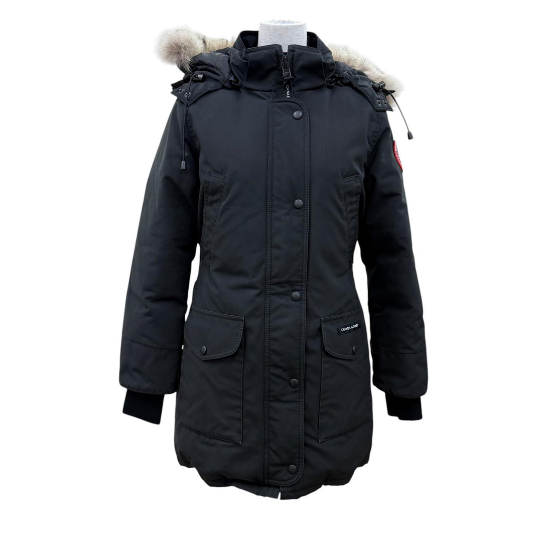 良品☆CANADA GOOSE カナダグース 6660LA TRILLIUM PARKA ラクーンファー・フード付 ダウンコート ブラック S 正規品 レディース