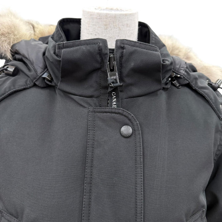 良品☆CANADA GOOSE カナダグース 6660LA TRILLIUM PARKA ラクーンファー・フード付 ダウンコート ブラック S 正規品 レディース