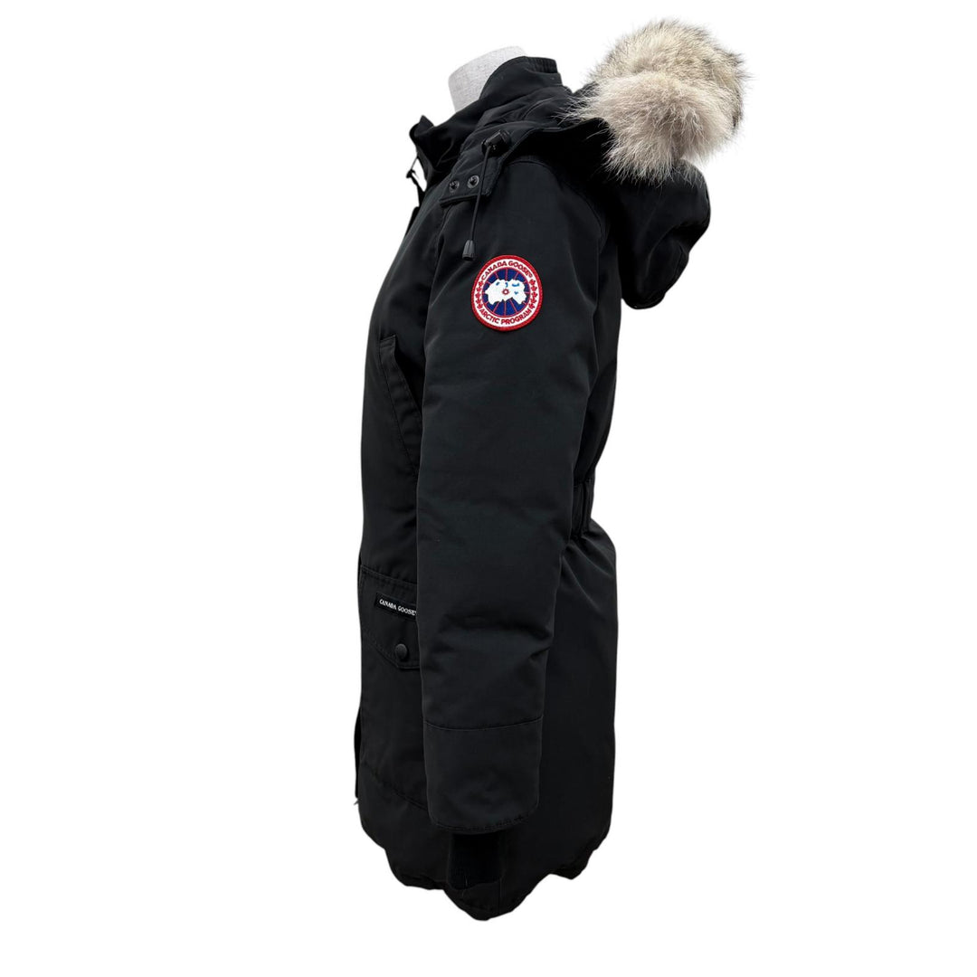 良品☆CANADA GOOSE カナダグース 6660LA TRILLIUM PARKA ラクーンファー・フード付 ダウンコート ブラック S 正規品 レディース