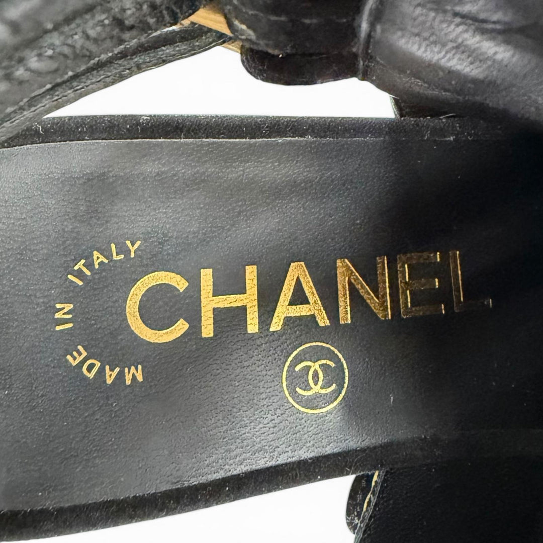 極美品◇CHANEL シャネル G30600 ココマーク金具付き サイドジップ パテント使い スウェードレザー アンクルブーツ 36.5 箱・袋付き 伊製